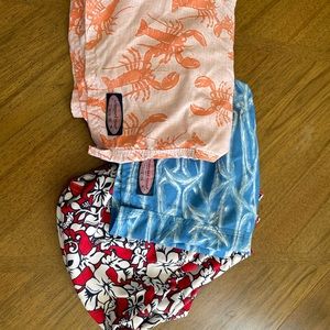 Lot of Vineyard Vines swimming Trunks.